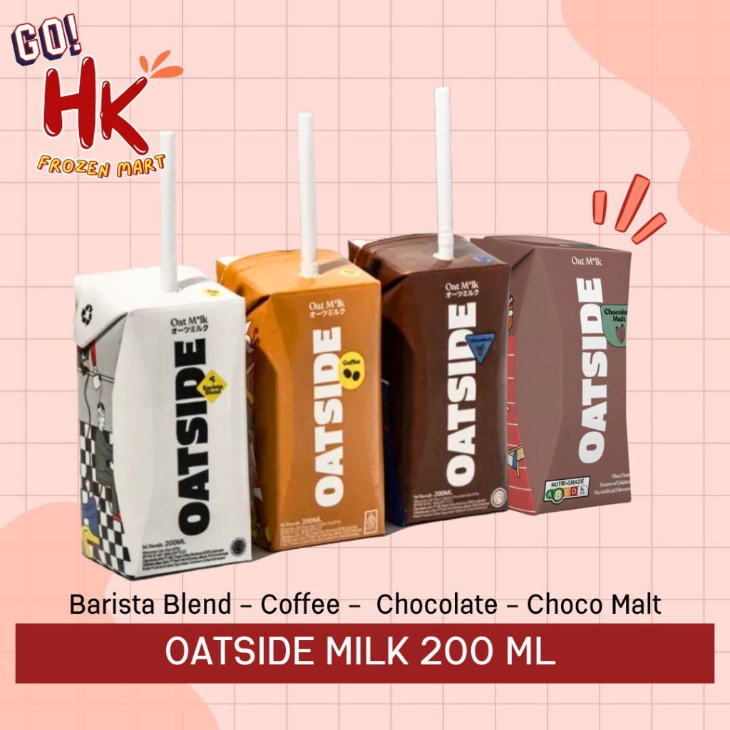 

Oatside Milk 200ml Barista Blend Plain Chocolate Coffee Choco Malt susu oat milk kopi HK Frozen Mart