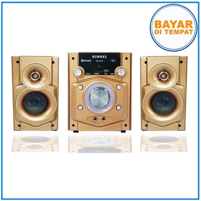 Rinrei SR-878 W/878d Speaker Bluetooth Karaoke 2 Port Microphone Support MP3 SD Card Memory USB