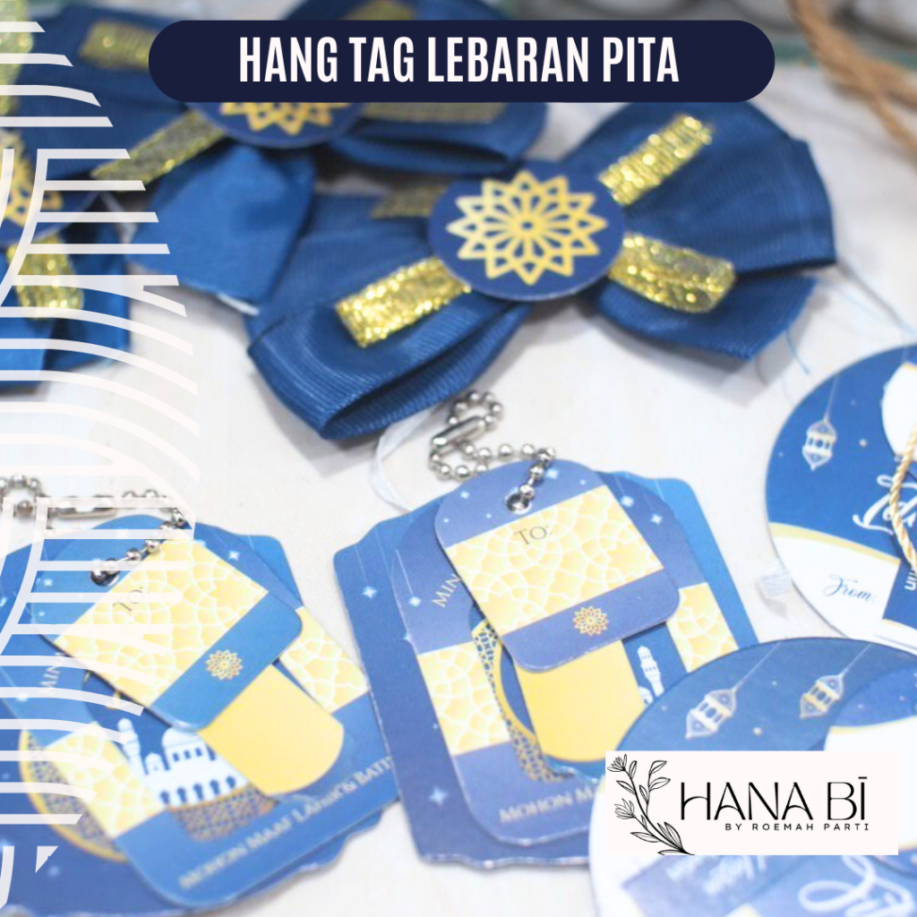 

1 Set Hang Tag Lebaran Tassel No Tassel + Tag + Pita Tulisan From To dan Ucapan Aksesoris Lebaran