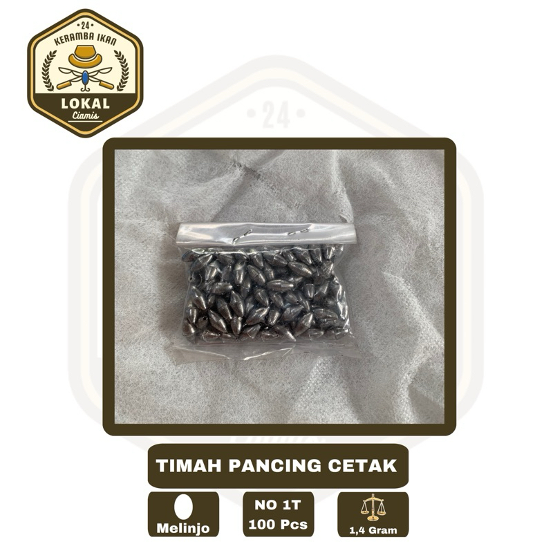 Timah pancing Bandul Kerucut no 1T Isi 100pcs  | Pancing Timah Mancing Laut - Timah Pemberat Pancing