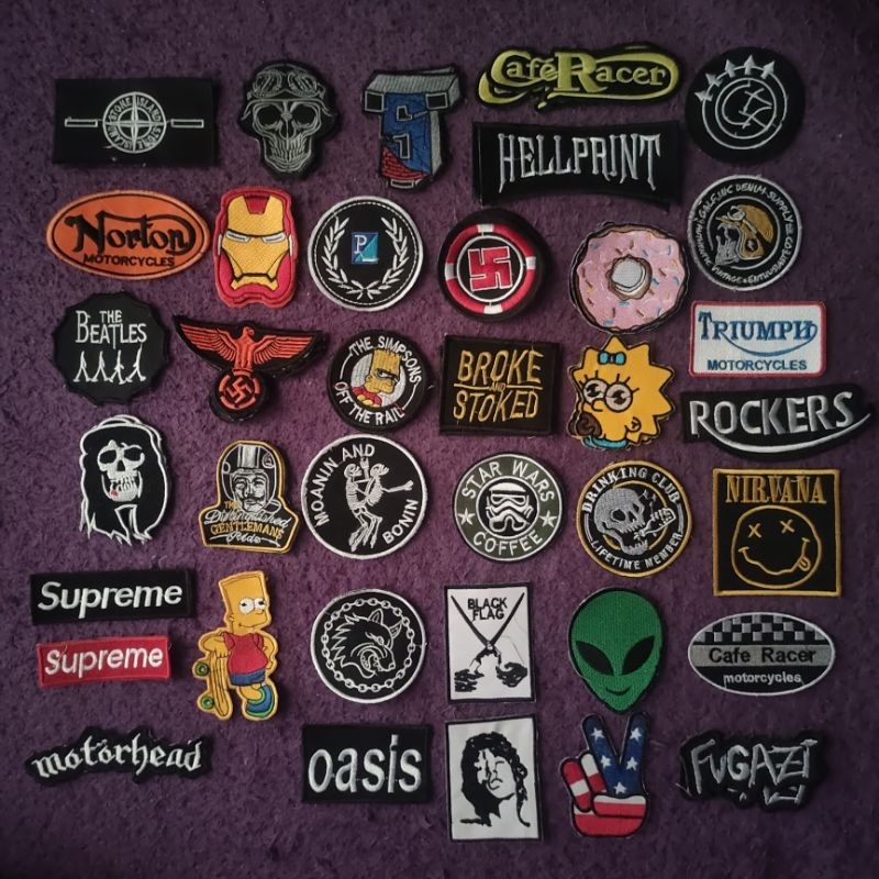 emblem kecil BORDIR the beatles marsinah nirvana x garasi rebel distro