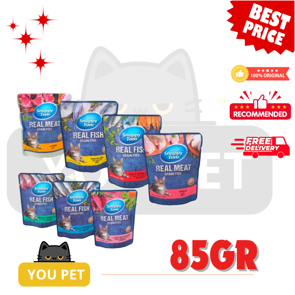 Snappy Tom Pouch 85gr Snappy tom sachet makan basah kucing