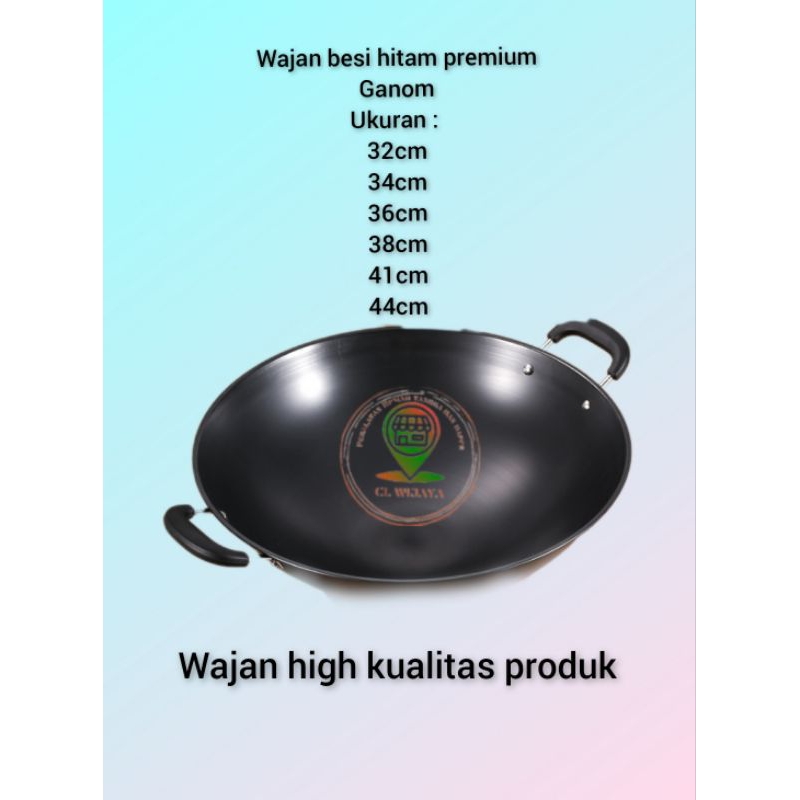 Wajan / kuali Premium Jumbo 44cm besi hitam kualitas terbaik anti lengket