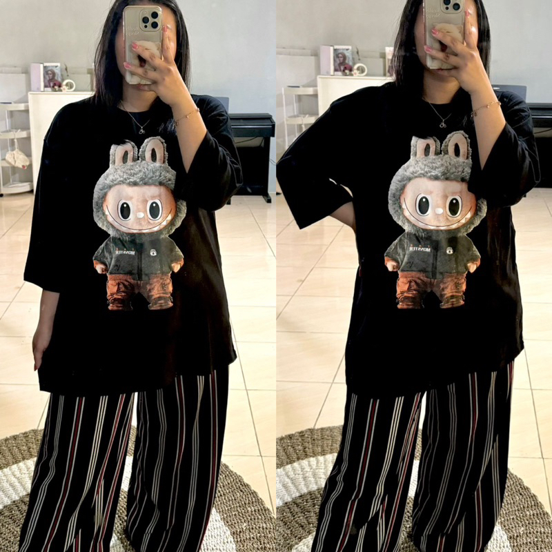 kaos labubu oversize premium / kaos oversize premium / kaos oversize lengan 7/8 / kaos oversize wani