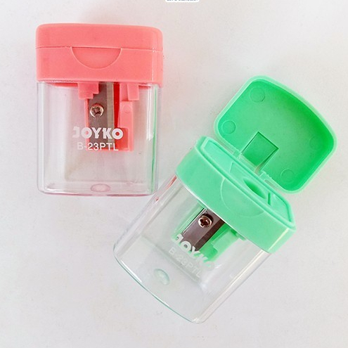 

Joyko Sharpener Rautan Pastel Satu Lubang Pengerut Rautan Pensil dan Crayon 2 In 1 Pastel Color