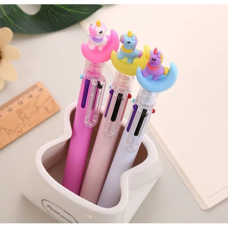 

Ready Pen mekanik karakter unicorn isi 6warna tinta/ pulpen karakter unicorn