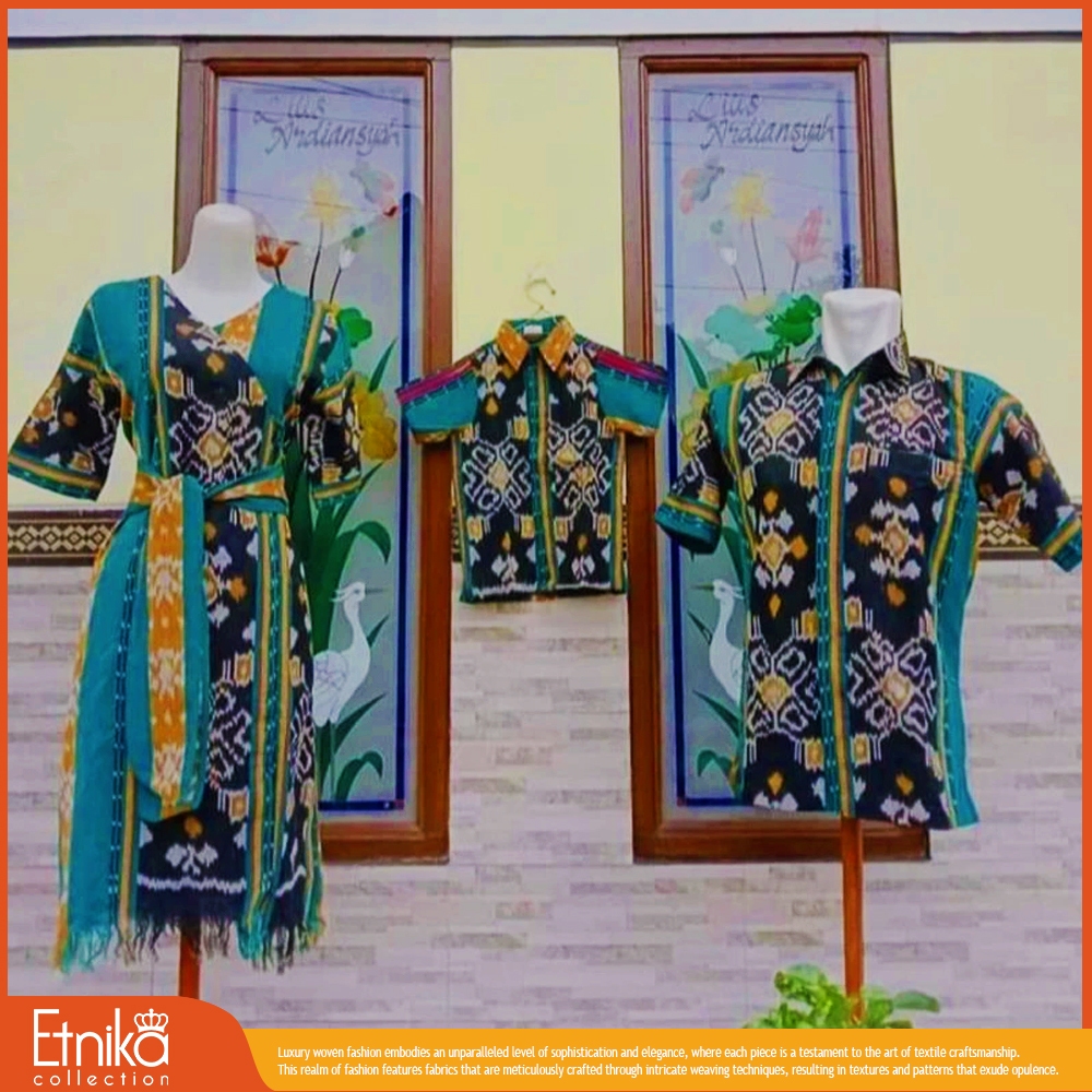 VA07 - NEW COUPLE SET TENUN KEMEJA DRES TENUN SARIMBIT | BAJU GEREJA | BAJU KELUARGA