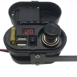 Voltmeter USB 6 in 1 charger HP Digital Jam soket lighter breket holde