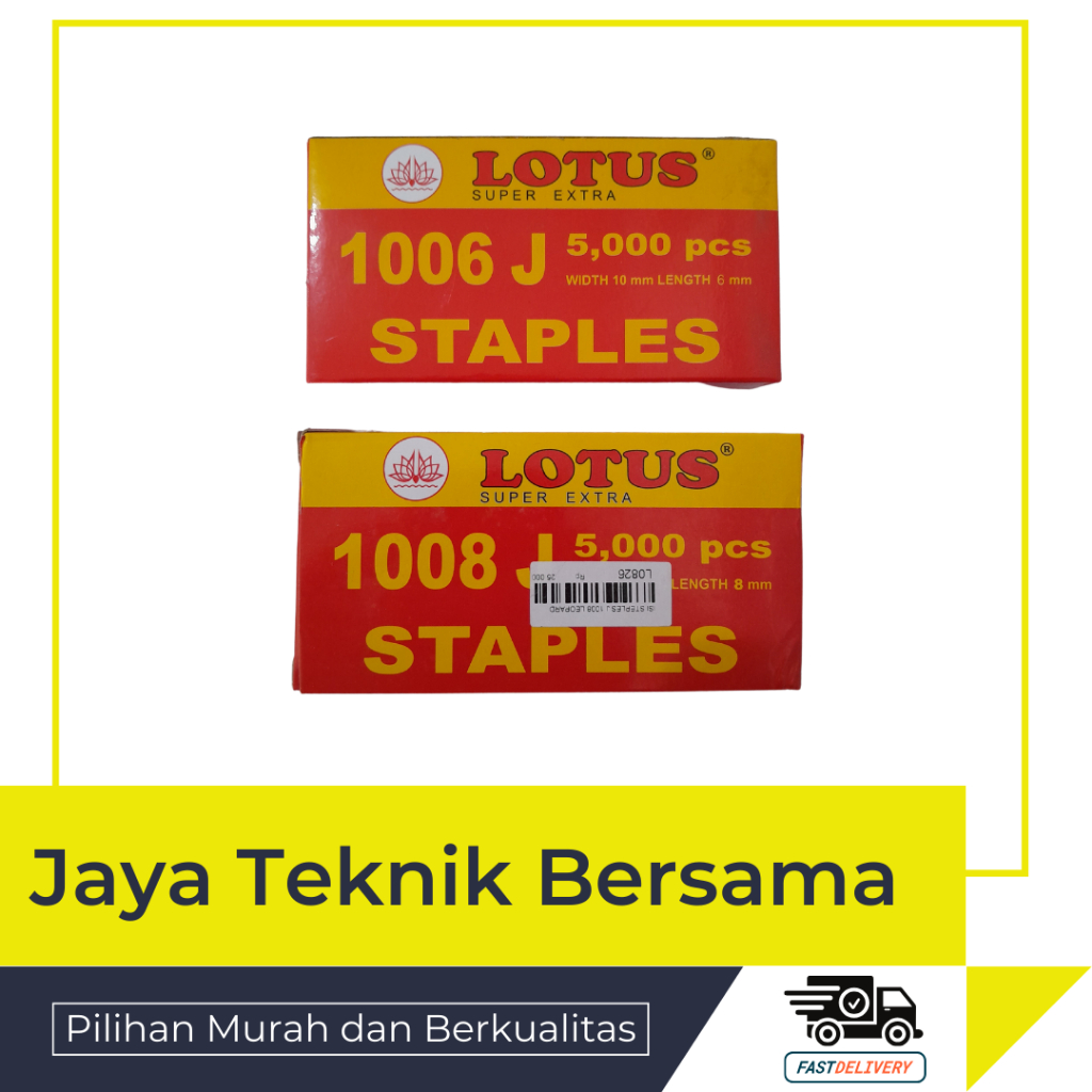 

LOTUS isi Staples 6mm 1006J 8mm 1008J lebar 10mm