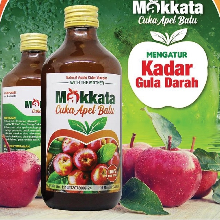 

CUKA APEL Batu Malang MAKKATA Organic Apple Cider Vinegar Original 100% APEL UTUH