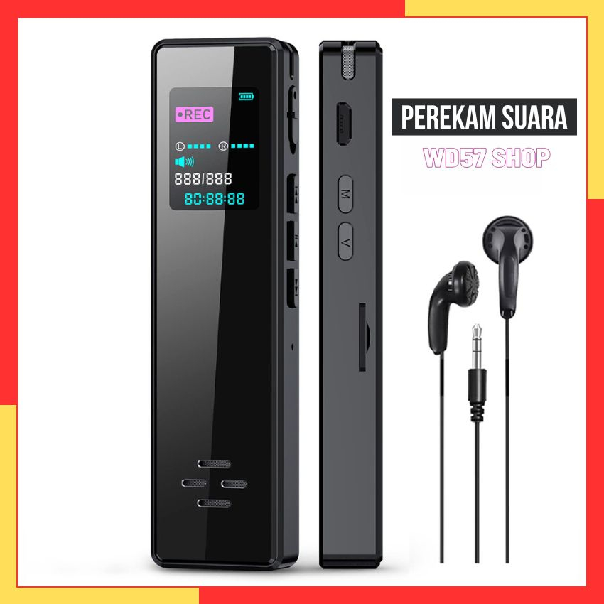 Perekam Suara Jernih Mini Tersembunyi Jarak Jauh Portable Voice Audio Recorder Noise Mp3 Media Playe