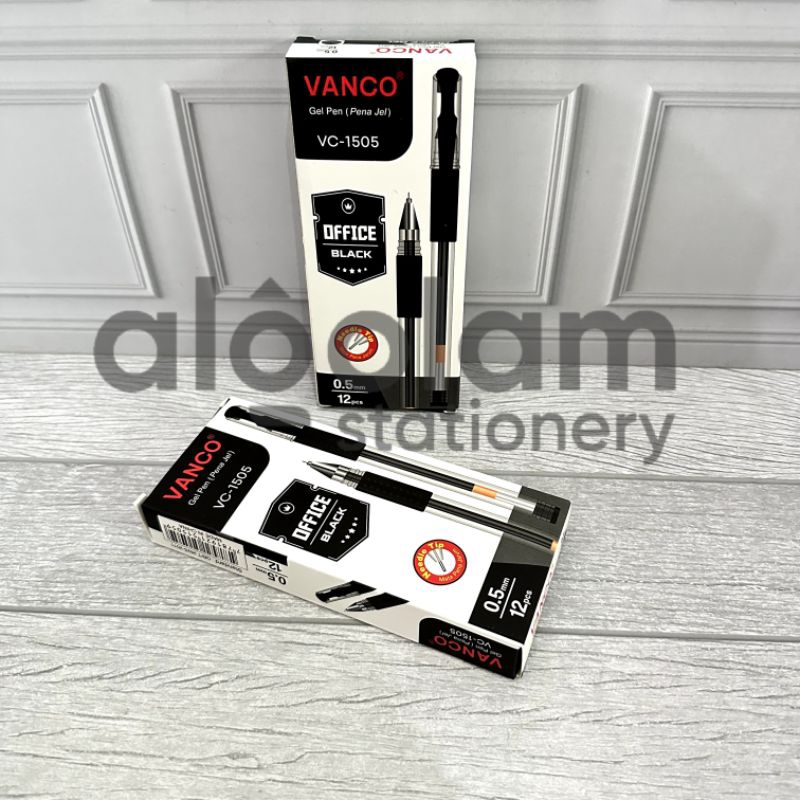 

SELUSIN ( 12 PCS ) Gel Pen Pulpen Gel Office Vanco VC-1505 0.5mm