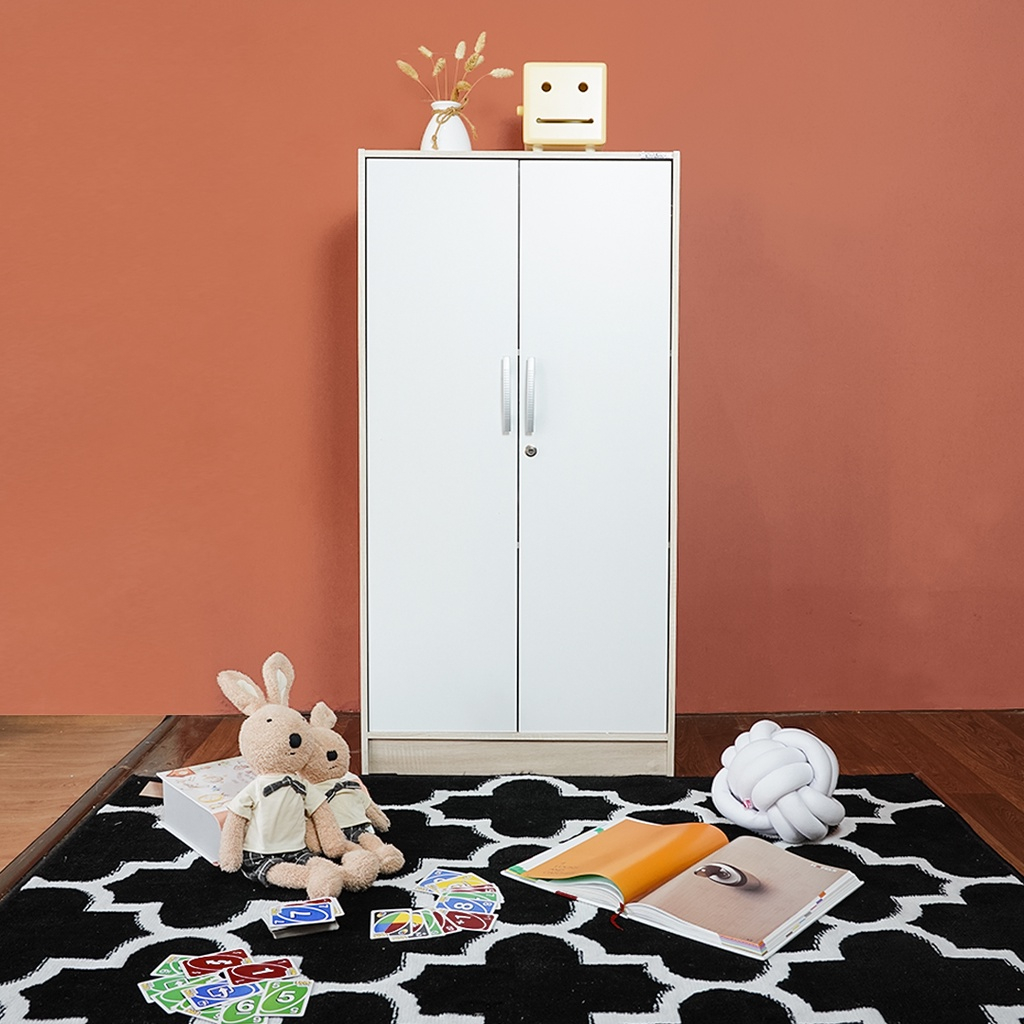 Uni Home -  Lemari / Almari Kecil Pakaian Anak Minimalis 2 Pintu Alula 203