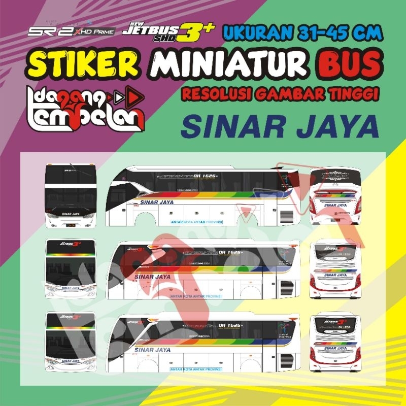 STIKER MINIATUR BUS SINAR JAYA