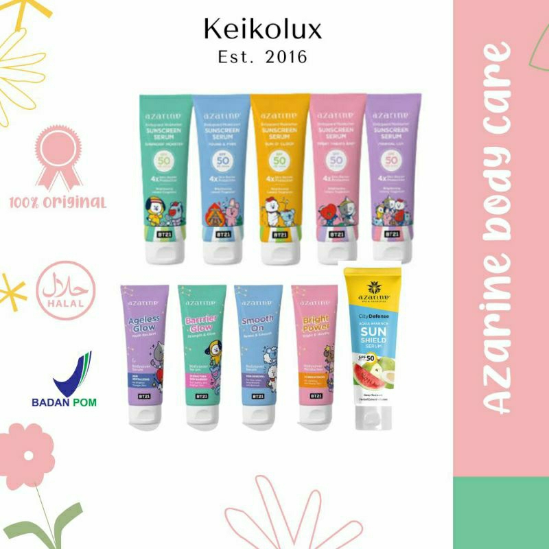 Azarine Bodyguard Sunscreen BT21 | City Defense Aqua Essence Sun Shield Serum SPF50 PA++++ 100ml