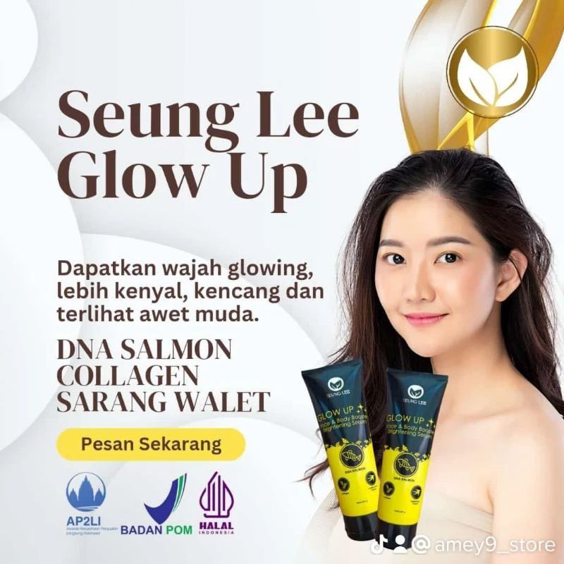 SEUNG LEE ECER GLOW UP BODY SERUM & FACE DNA SALMON WAJAH DAN BADAN ORI ORIGINAL
