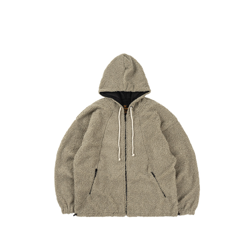 Easthood Bultrack Wool Jaket Sherpa Lengan Panjang Abu-abu