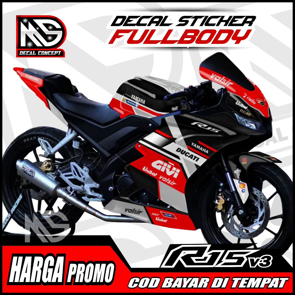 COD Decal R15 V3 Full Body Stiker R15 V3 Full Body Dekal R15 V3 RACING Variasi Stiker R15 V3 Full Bo