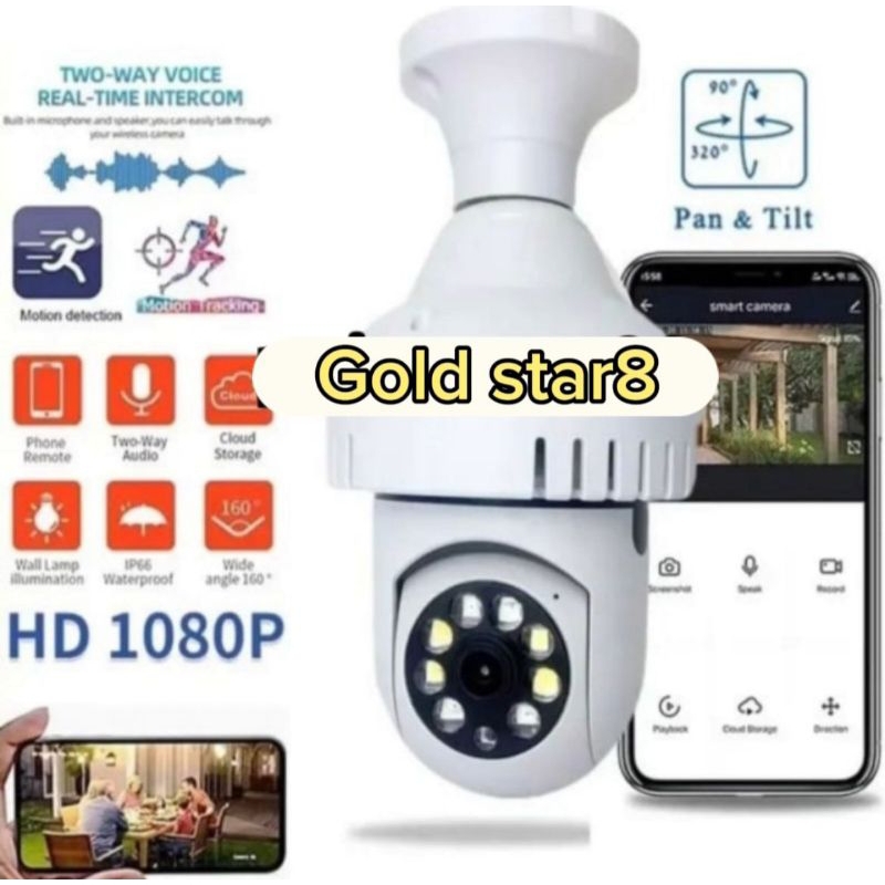 COD New Cctv IP Camera PTZ bohlam lampu alarm kamera full HD night vision kamera Cctv wifi / CCTV CA