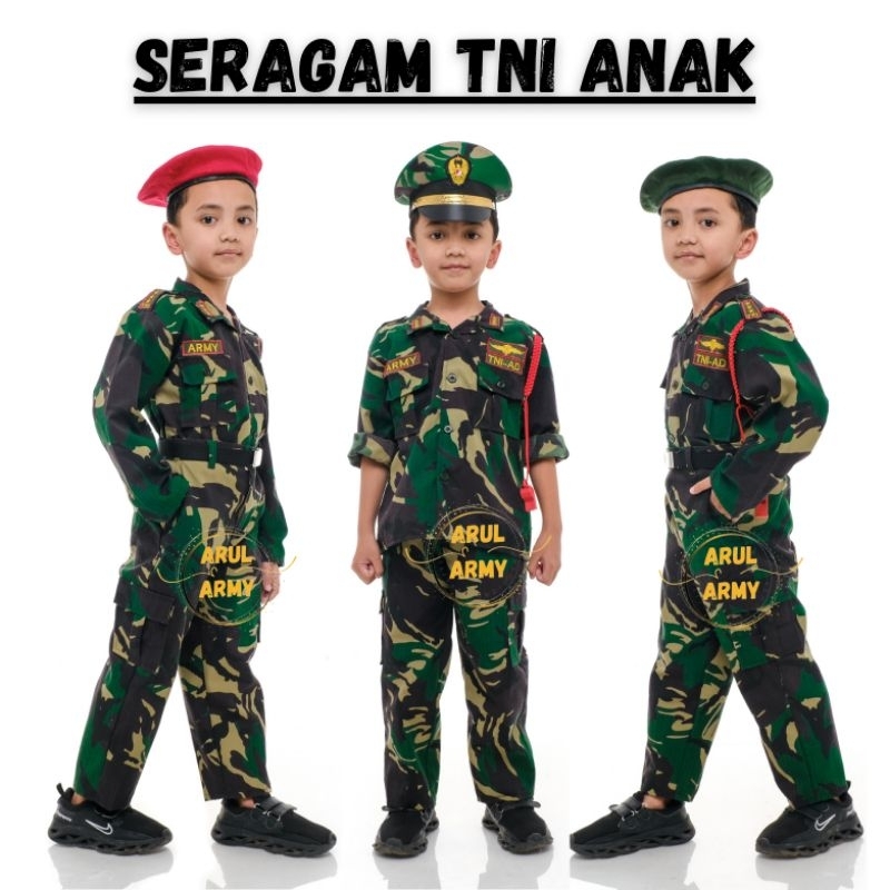 TNI AD ANAK Baju seragam tni ad anak sekolah tk paud au al tentara nasional indonesia anak laki pere