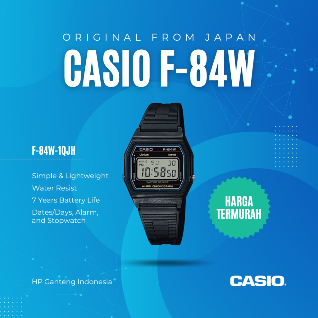 Jam Tangan Casio F-84W-1QJH | F-84 F-84W Original from Japan New BNIB JDM Jepang