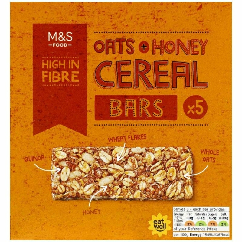

MARKS & SPENCER Oats & Honey Cereal Bars 5 x 30g