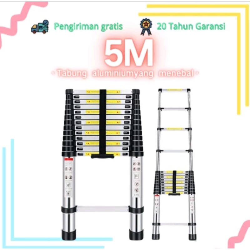 TANGGA TELESKOPIK 5M SINGLE