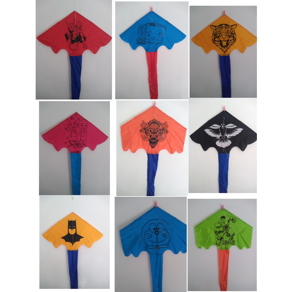 layang layang pantai / layangan kain motif kartun