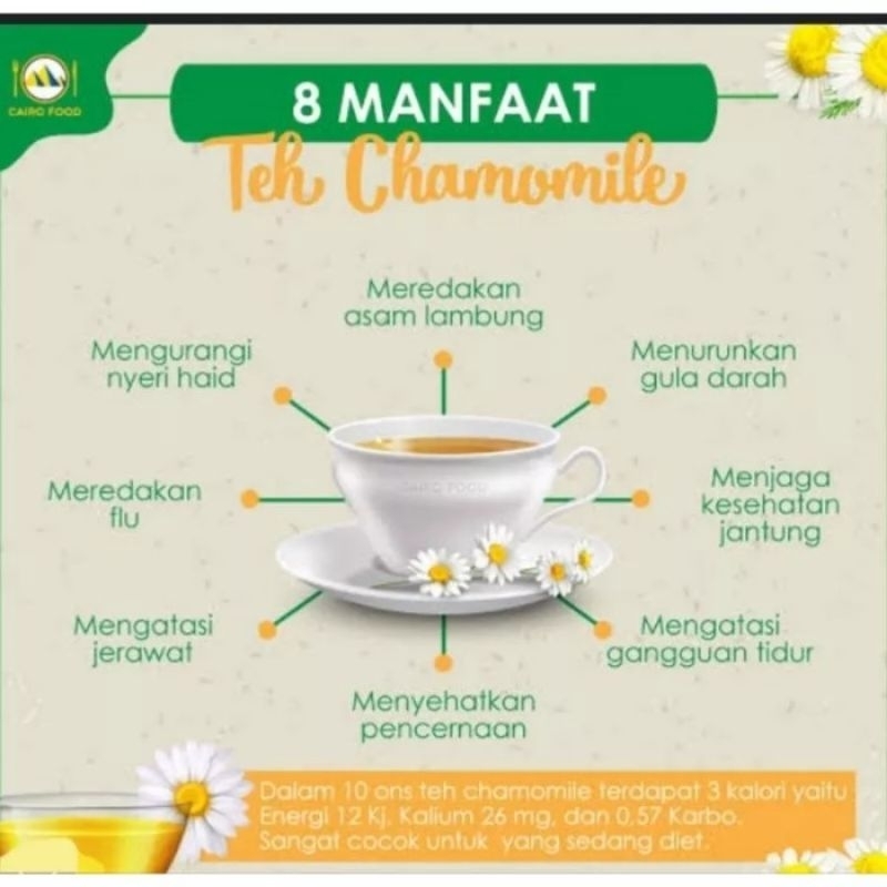 

RK12 Teh Chamomile : Teh Bunga Chamomile isi 20 kantong teh celup