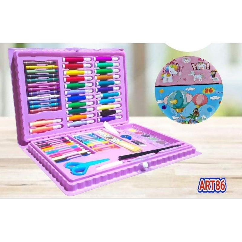 

crayon set 86pcs / crayon set/ alat mewarnai set