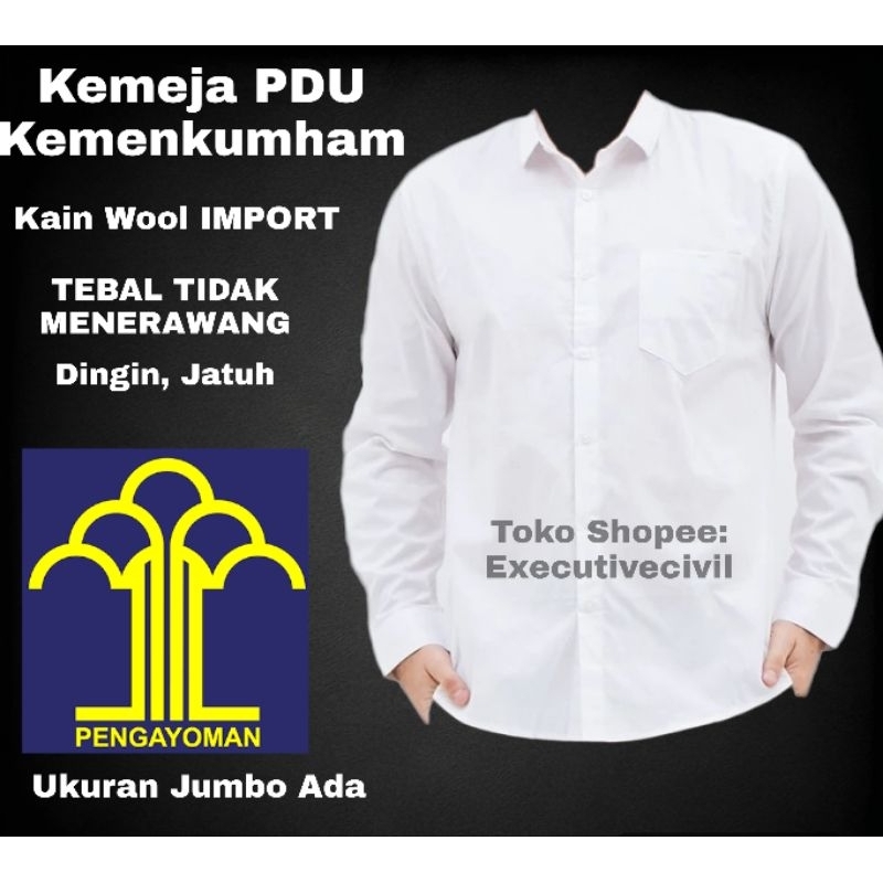 Kemeja Kemenkumham / Dalaman Kemenkumham Premium kain Wool IMPORT, TEBAL, TIDAK MENERAWANG, DINGIN, 