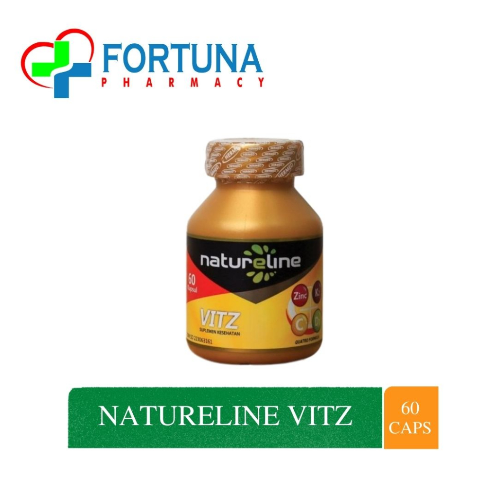 Natureline VITZ 60 Kapsul mengandung Zinc, Vitamin K2, Vitamin C &amp; D3 (Quatro Formula)