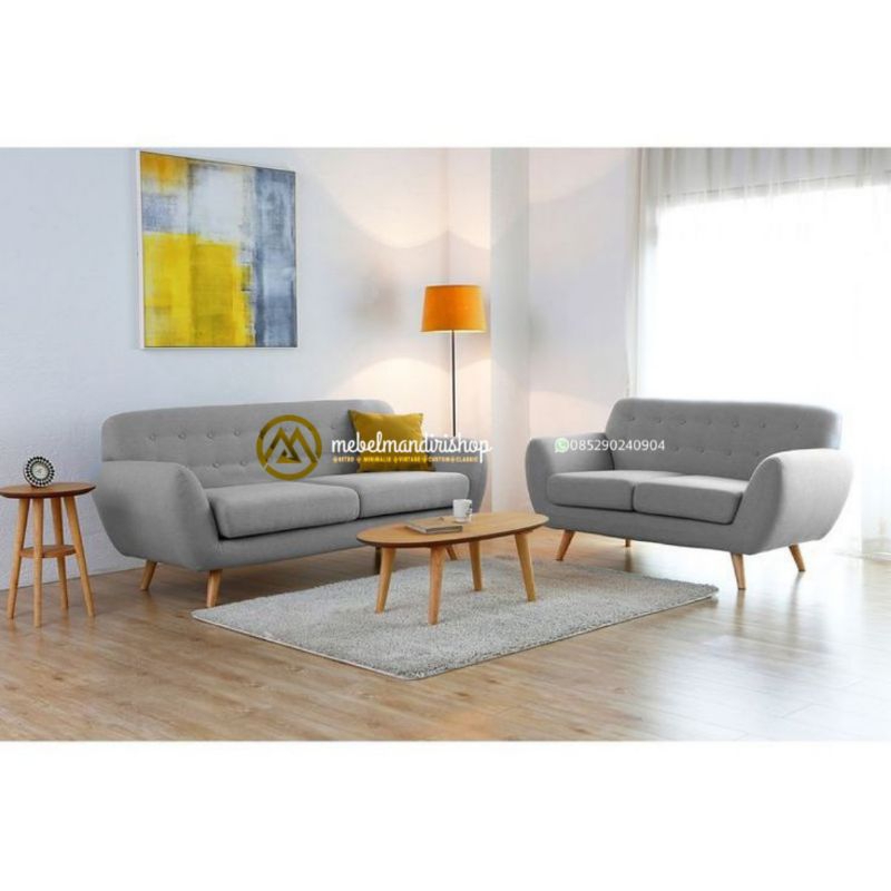 Kursi Sofa Tamu Retro Minimalis,Sofa Minimalis Tamu Retro 2 dudukan,Kursi Tamu,Sofa Tamu Retro