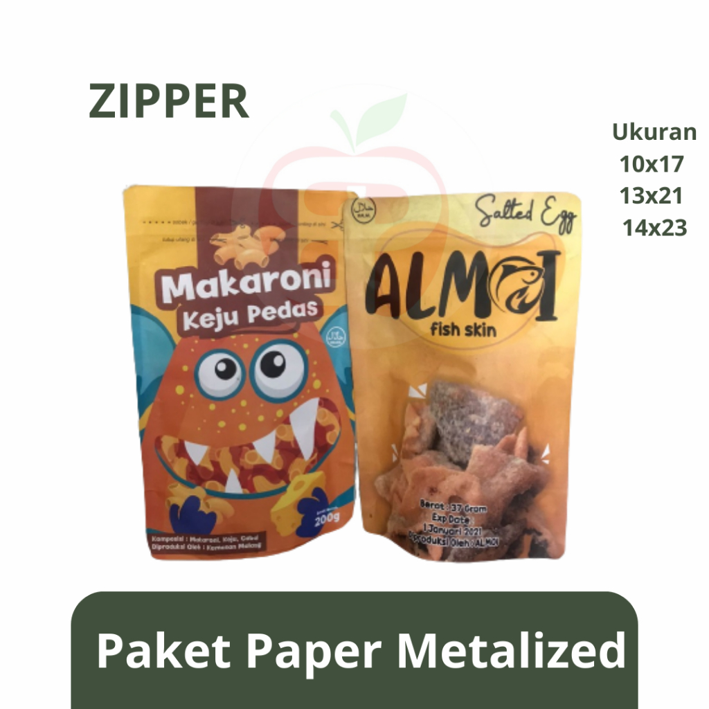 PAKET KEMASAN PAPER METALIZE ZIPPER CUSTOM PRINTING KEMASAN SNACK Printing Batu Packaging
