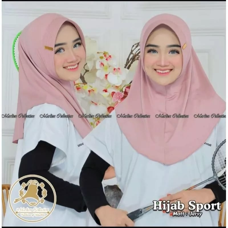 Kerudung Sporty Bergo Hamidah jilbab sport instan ukuran S bahan jersey