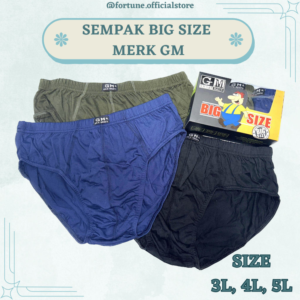 Celana Dalam Pria Jumbo Big Size Bahan Katun Merk GM / CD / Sempak / Celqna / Cawet / Pakaian Dalam 