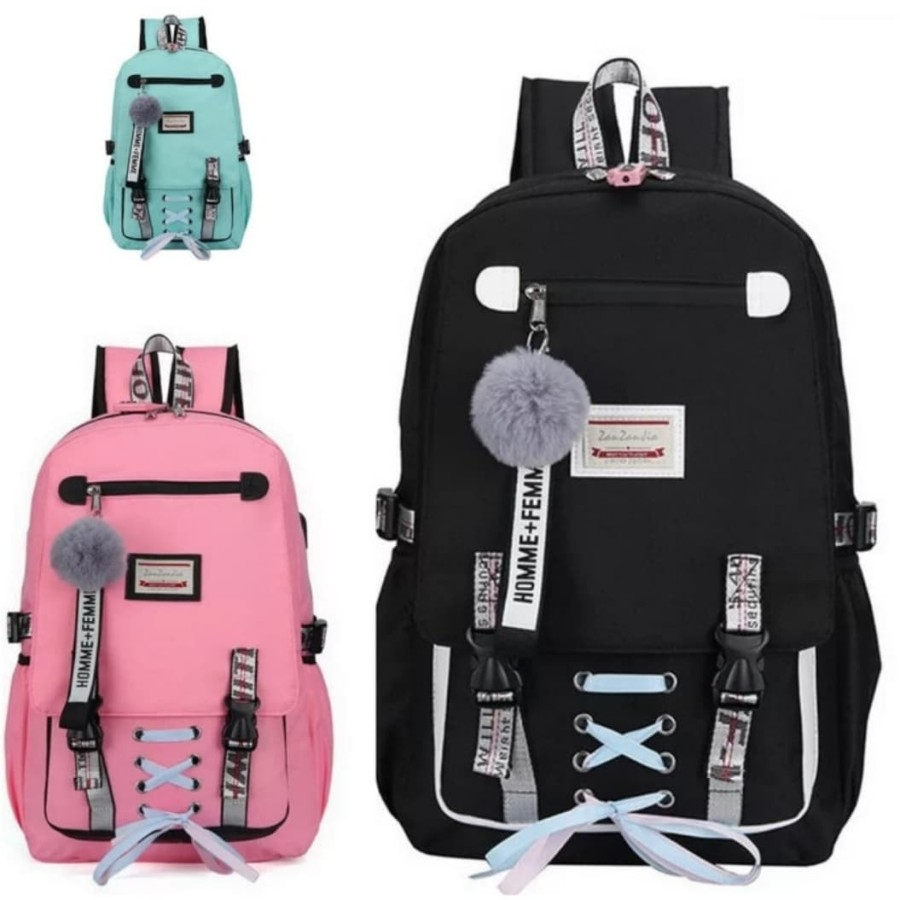 Tas Ransel Sekolah Anak SD BTS BT21 Murah Perempuan Backpack K-POP