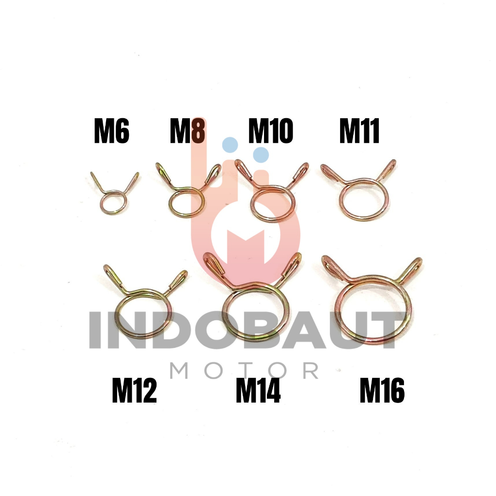 Jepit Klem Kleman Selang Bensin Karburator Radiator M6 M8 M10 M11 M12