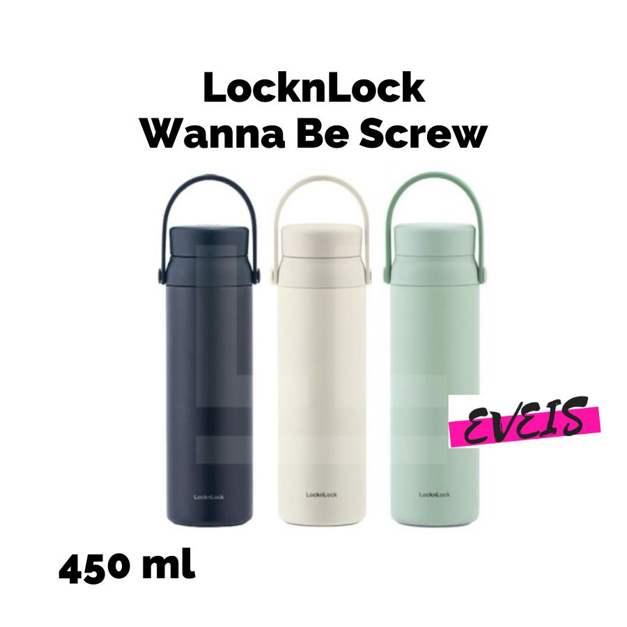 LocknLock Wanna Be Screw Tumbler Carry Handle 450ml - Termos Air Minum Panas & Dingin - LHC4246
