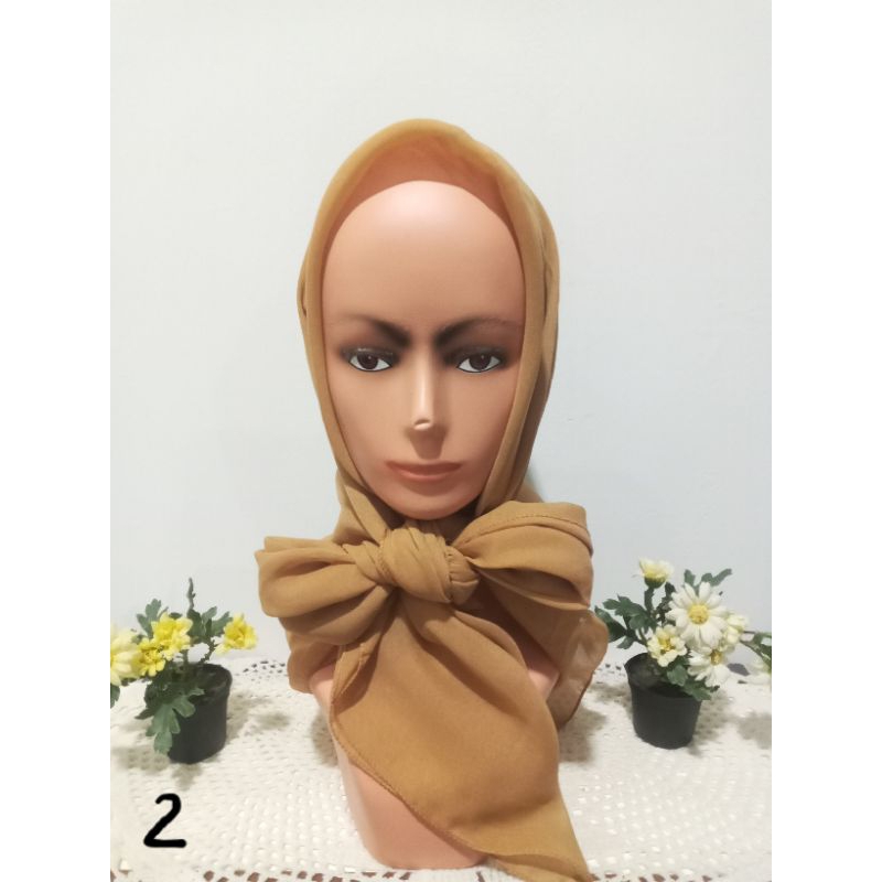 hijab/jilbab segi empat murah premium polos/kerudung segi empat polos Polycotton/katun