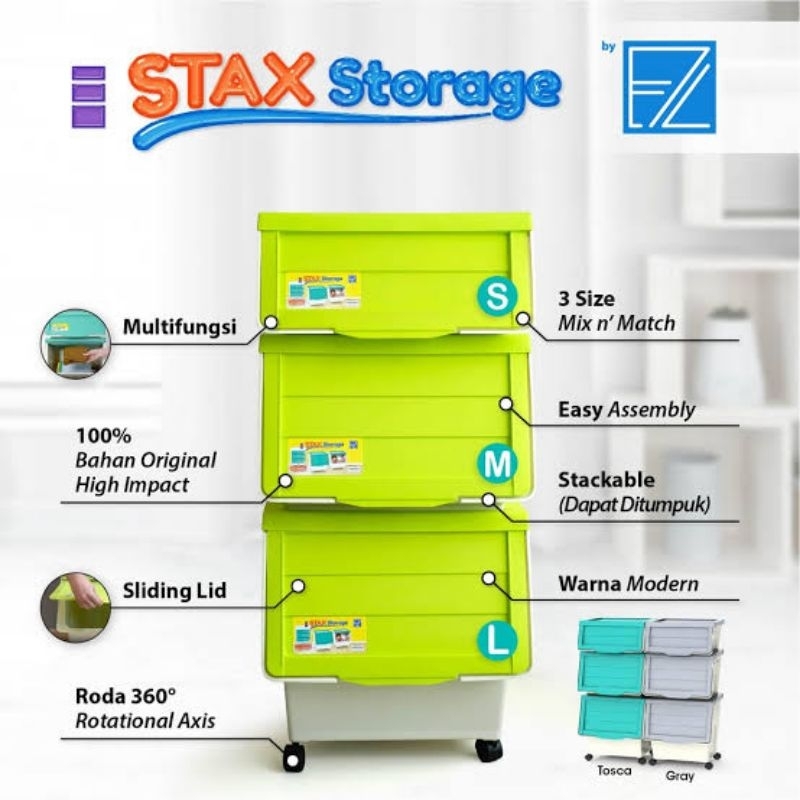 Stax Storage Ezy Box Roda Multifungsi