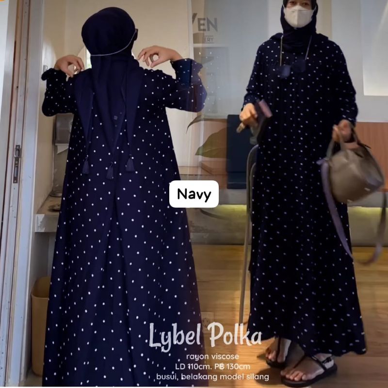 Gamis midi Lybel Midi Polka/Lybel Midi Salur/Lybel Midi Polos/Lybel Midi Kotak