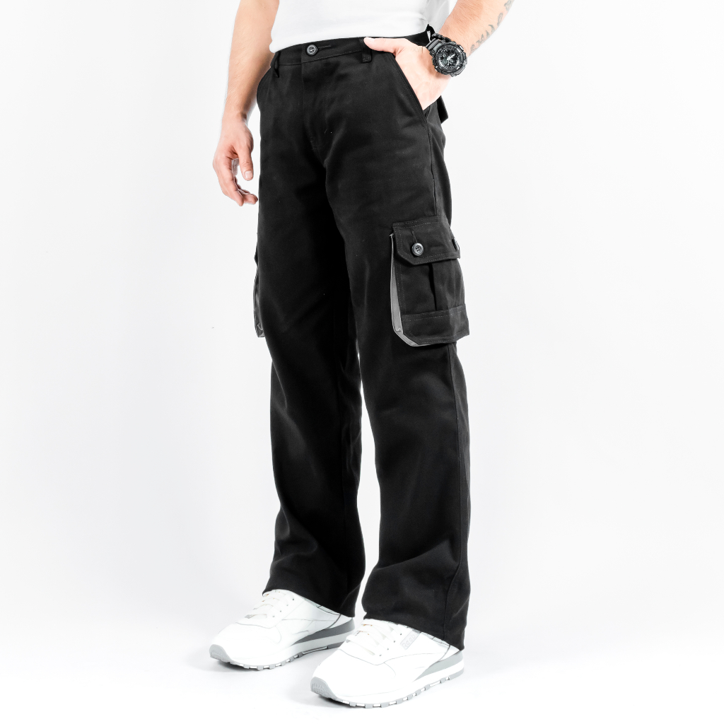 Celana Cargo Panjang Pria Prime Black Gunung Nyaman Outdoor Keren