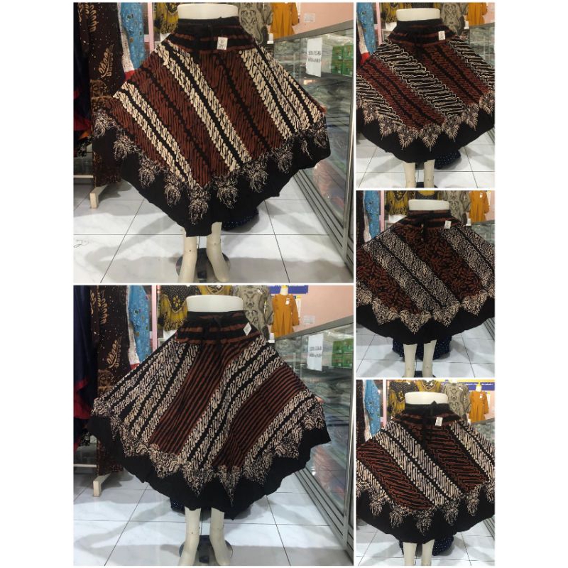 Rok Rayon Batik Cap Sogan Jumbo 7/8