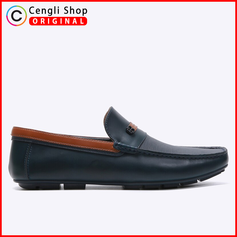 EM18 SEPATU LOAFER PRIA EVERBEST ORIGINAL PANSUS KULIT ASLI BIRU NAVY