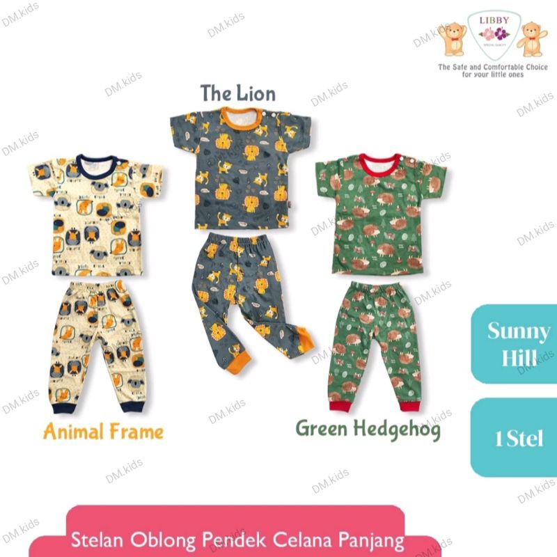 DM.kids- setelan libby baby oblong pendek celana panjang motif sunny hill