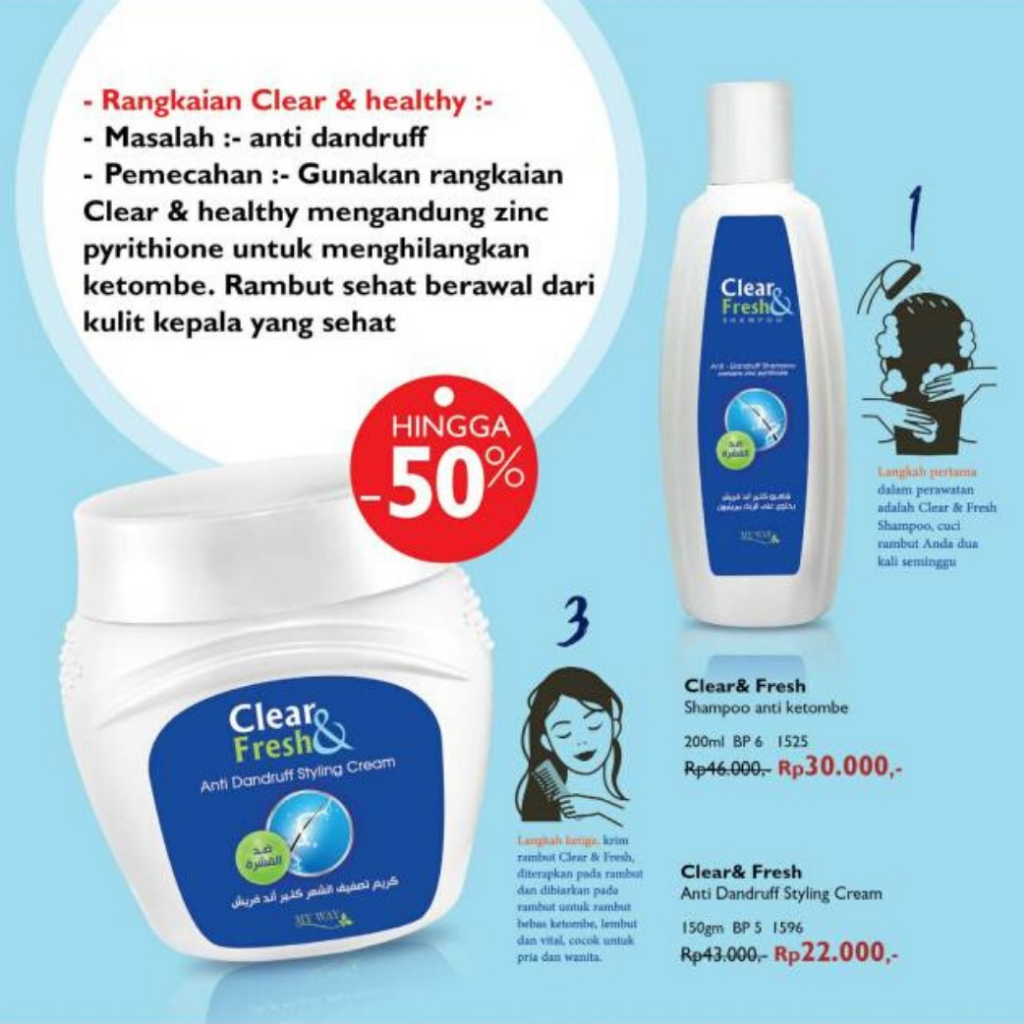 ✔️READY MY WAY SHAMPO CLEAR N FRESH ANTI KETOMBE / SHAMPOO 500ML ISI BANYAK
