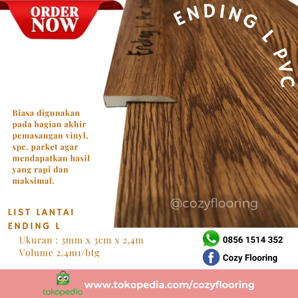 List lantai Ending L PVC Motif