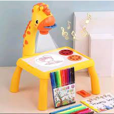 Meja belajar anak gambar proyektor edukasi anak jerapah besar SS 1555