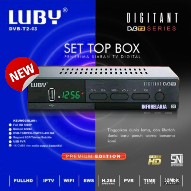 Set Top Box Tv Digital Luby DVB T2-03 Set Top Box DVB T2 Set Box TV Digital Set Top Box TV Tabung